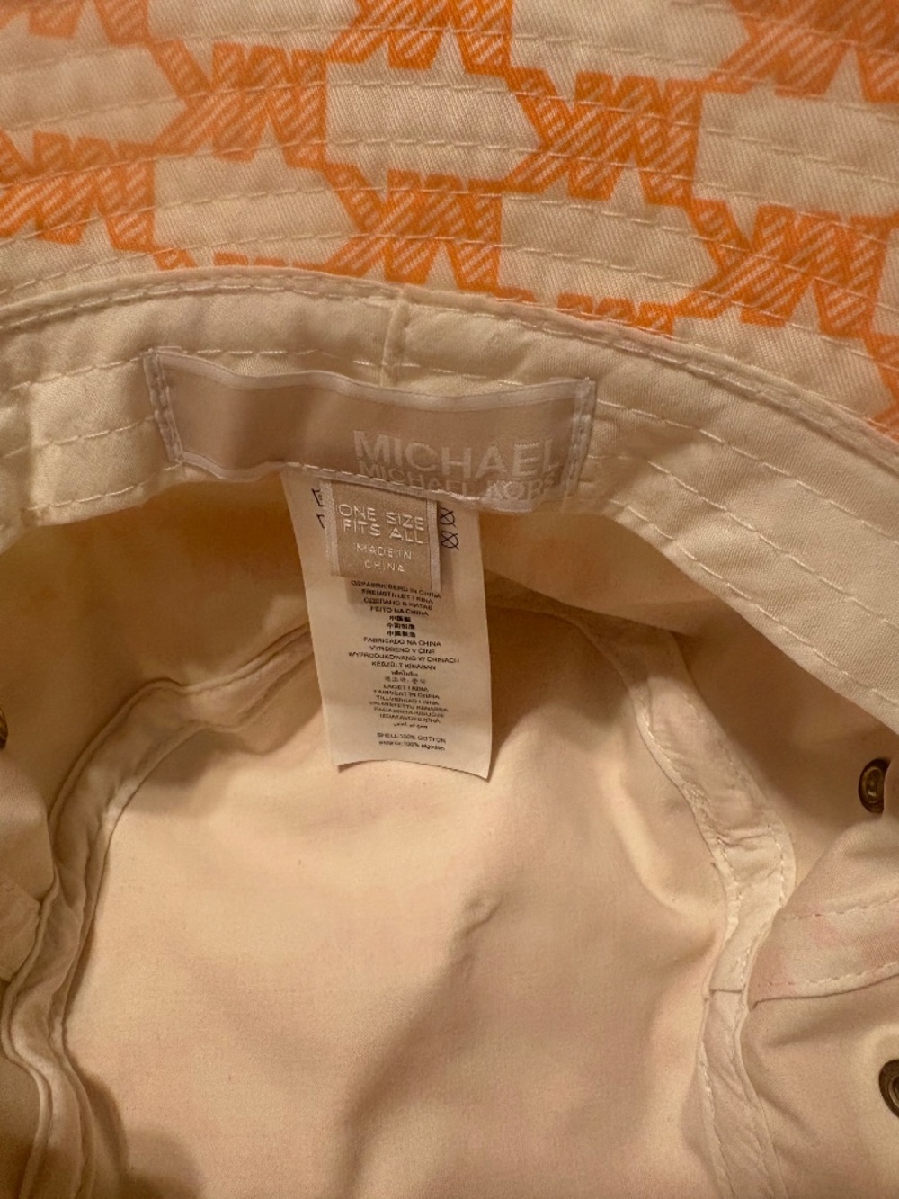 Michael Kors orange and white bucket hat - Picture 5 of 5